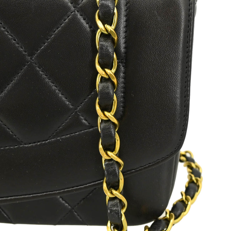 Chanel 1994-1996 Black Lambskin Small Diana Shoulder Bag