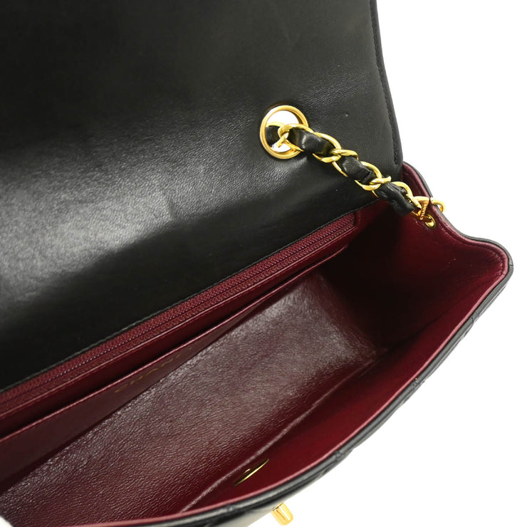 Chanel 1994-1996 Black Lambskin Small Diana Shoulder Bag