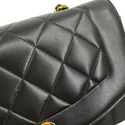 Chanel 1994-1996 Black Lambskin Small Diana Shoulder Bag