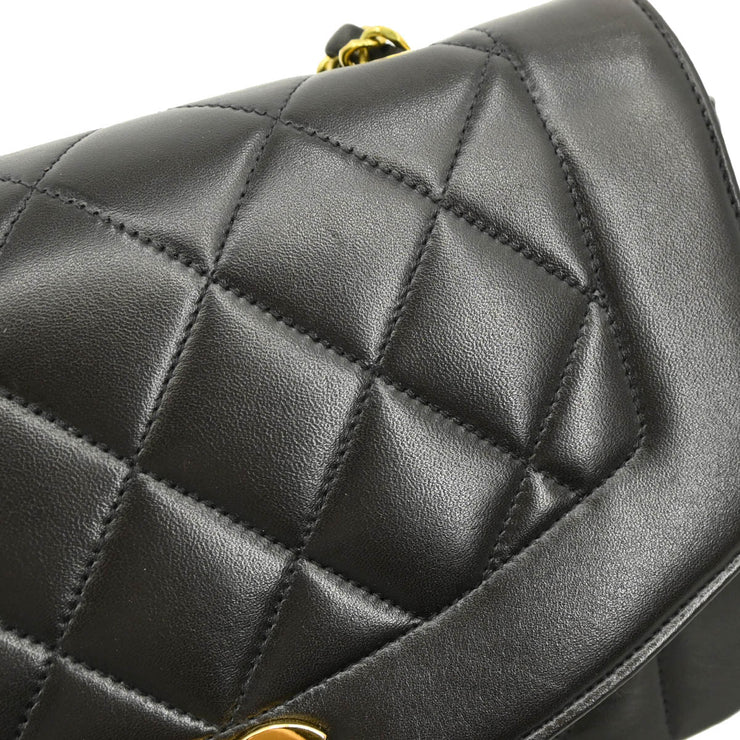 Chanel 1994-1996 Black Lambskin Small Diana Shoulder Bag