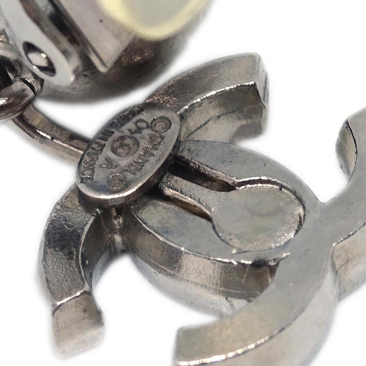 Chanel Dangle Earrings Clip-On Silver Rhinestone 04A