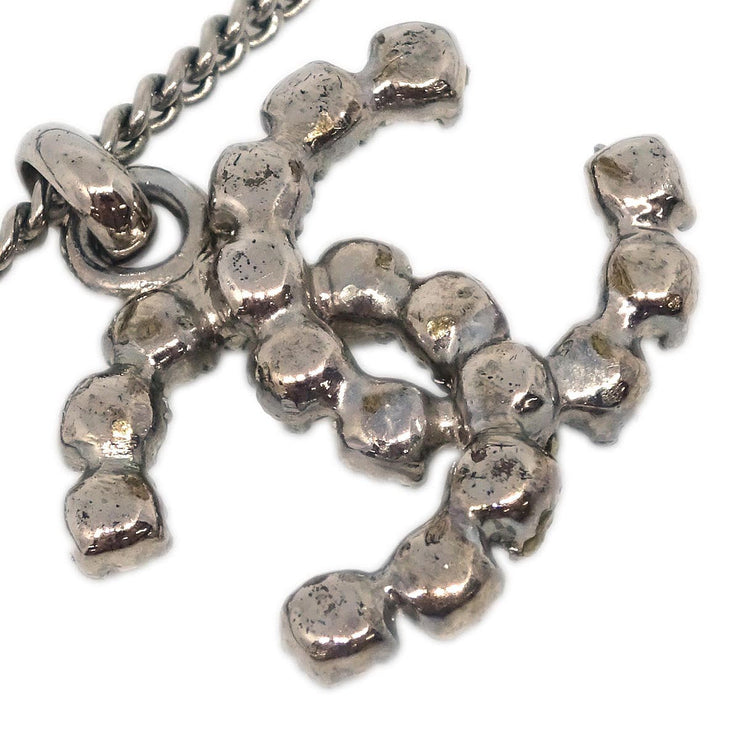 Chanel CC Chain Necklace Pendant Rhinestone Silver 05V