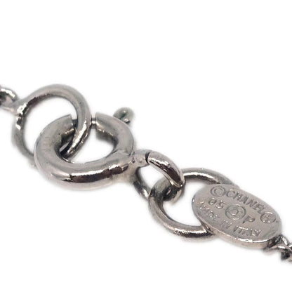 Chanel CC Chain Pendant Necklace Acrylic Silver Red 05P