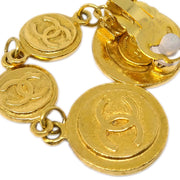 Chanel Dangle Earrings Clip-On Gold