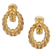 Christian Dior Gold Hoop Earrings Clip-On