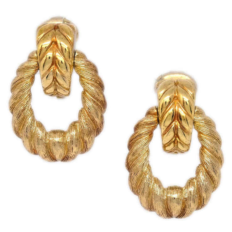 Christian Dior Gold Hoop Earrings Clip-On
