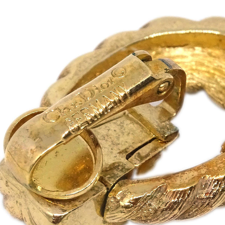 Christian Dior Gold Hoop Earrings Clip-On