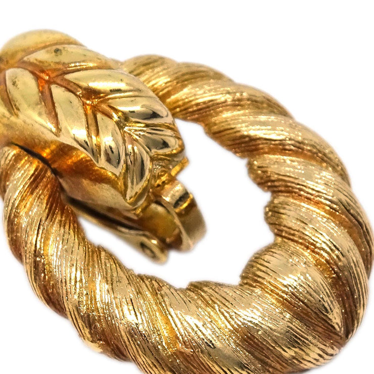 Christian Dior Gold Hoop Earrings Clip-On