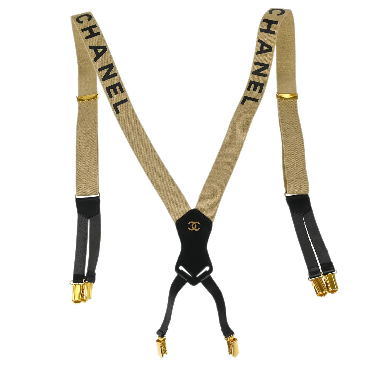 Chanel Suspenders Beige Small Good