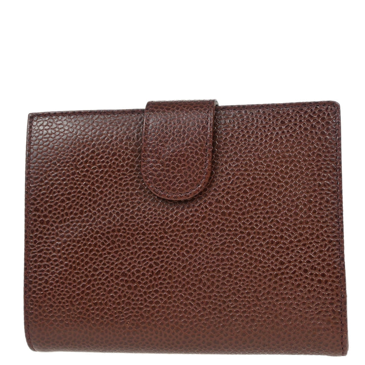 Chanel 1997-1999 Brown Calfskin Bifold Wallet Purse