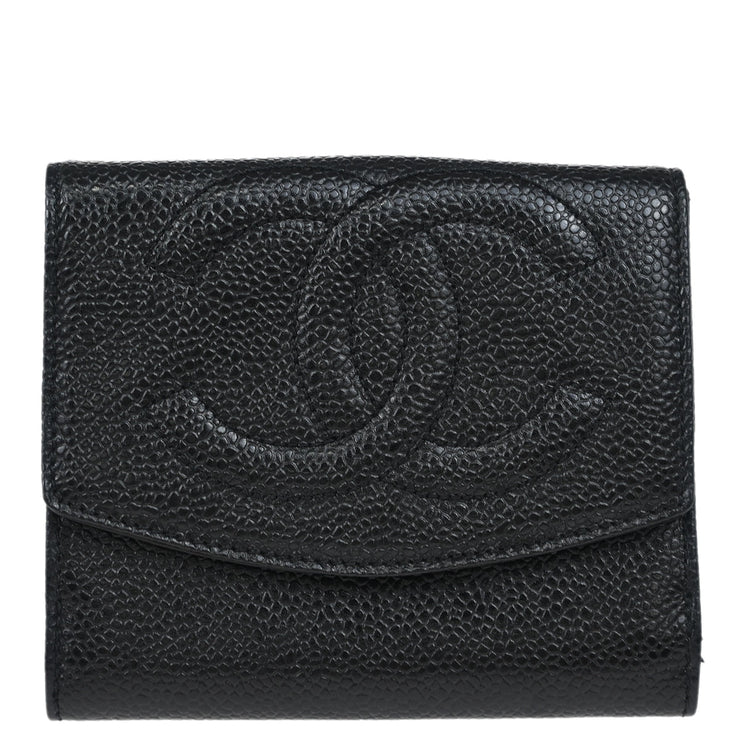 Chanel 1996-1997 Black Caviar Bifold Wallet