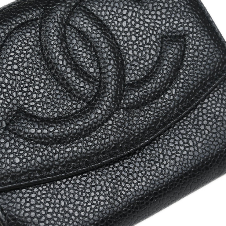 Chanel 1996-1997 Black Caviar Bifold Wallet