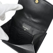 Chanel 1996-1997 Black Caviar Bifold Wallet