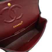Chanel 1996-1997 Black Lambskin Medium Double Flap Shoulder Bag