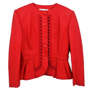 Christian Dior Collarless Jacket Red
