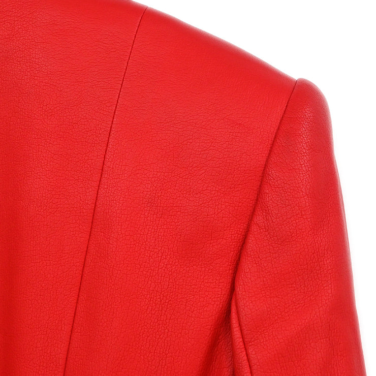 Christian Dior Collarless Jacket Red