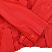 Christian Dior Collarless Jacket Red