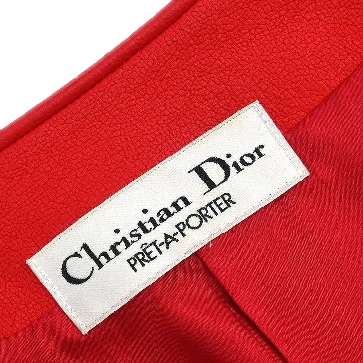 Christian Dior Collarless Jacket Red