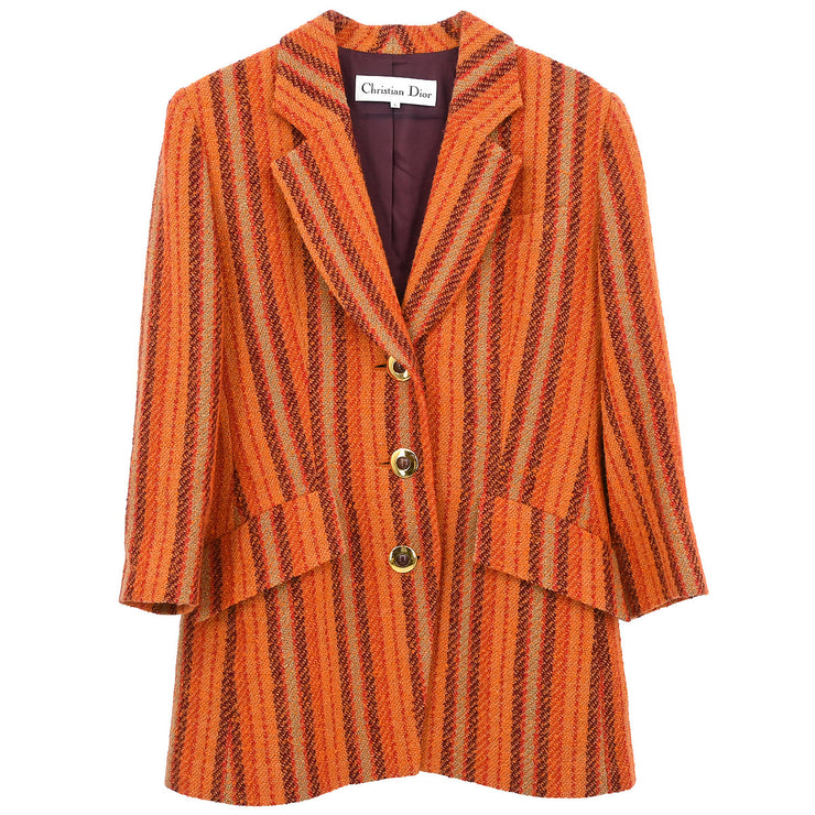 Christian Dior Single Breasted Jacket Orange #L