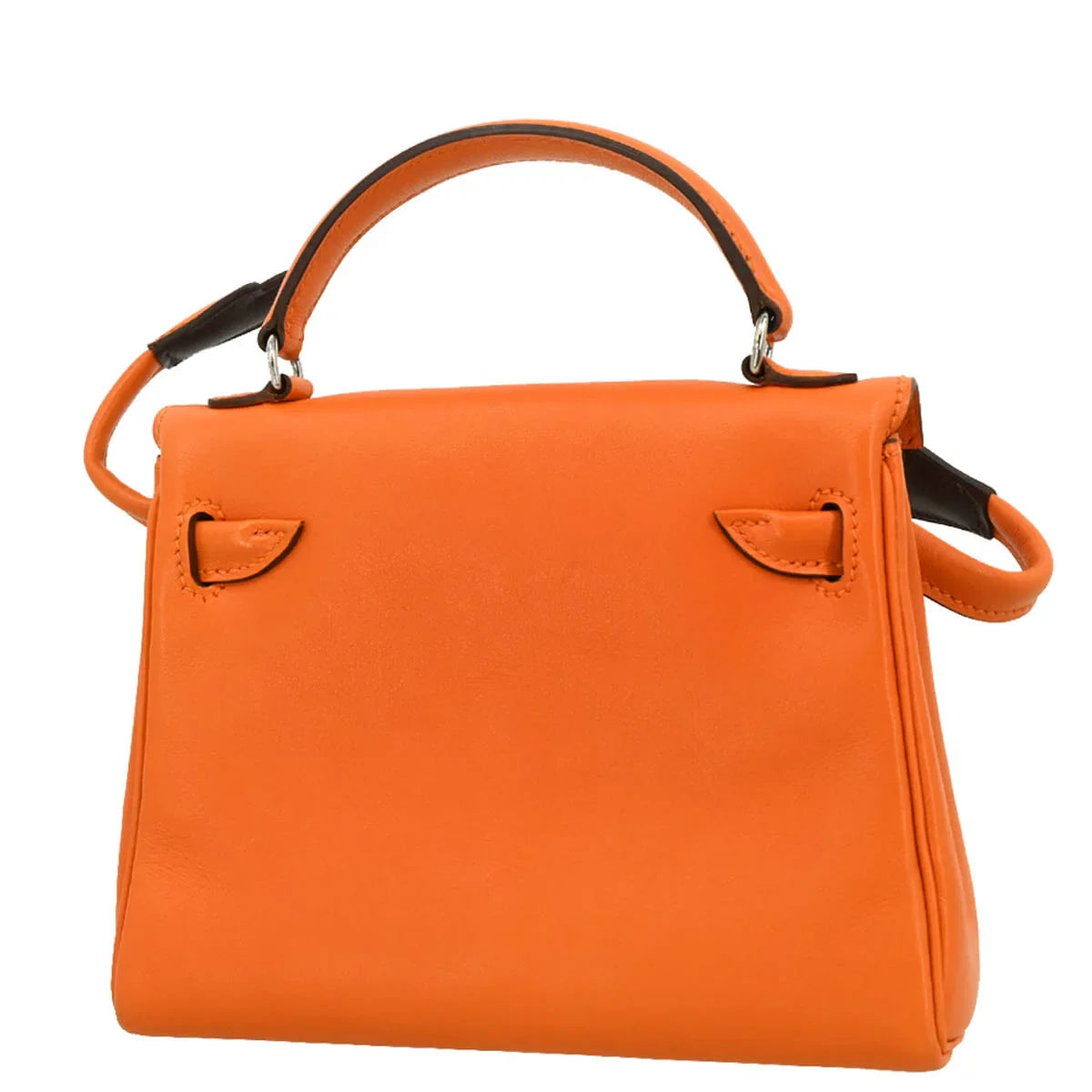 Hermes Orange Gulliver Kelly Doll Mascot Handbag