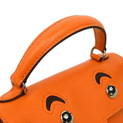 Hermes Orange Gulliver Kelly Doll Mascot Handbag