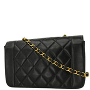 Chanel 1994-1996 Black Lambskin Small Diana Shoulder Bag