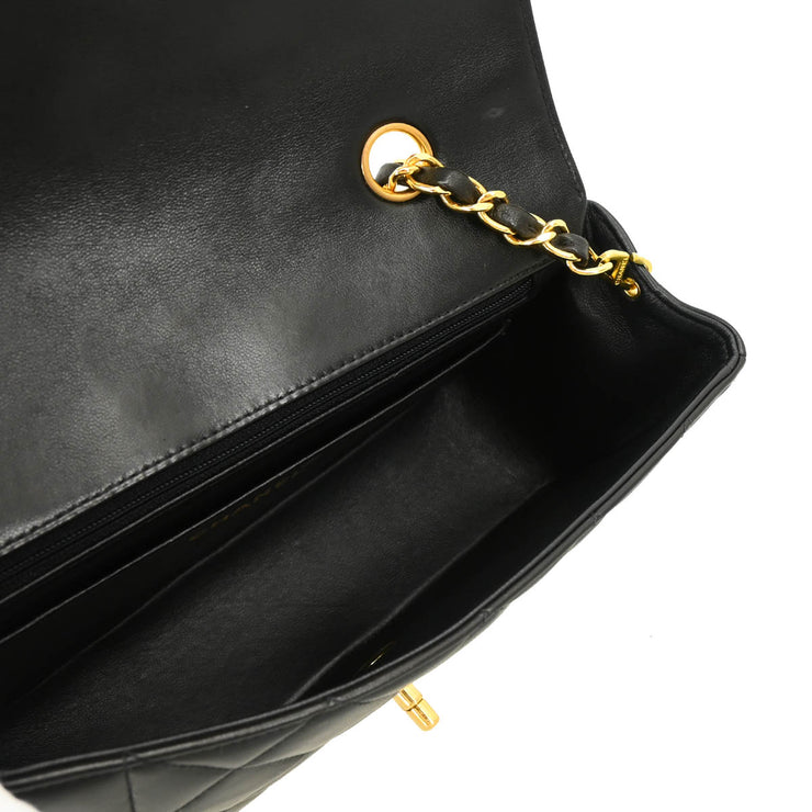 Chanel 1994-1996 Black Lambskin Small Diana Shoulder Bag