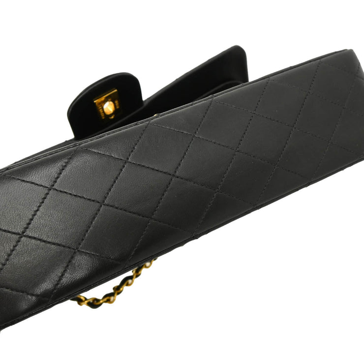 Chanel 1994-1996 Black Lambskin Medium Double Flap Shoulder Bag