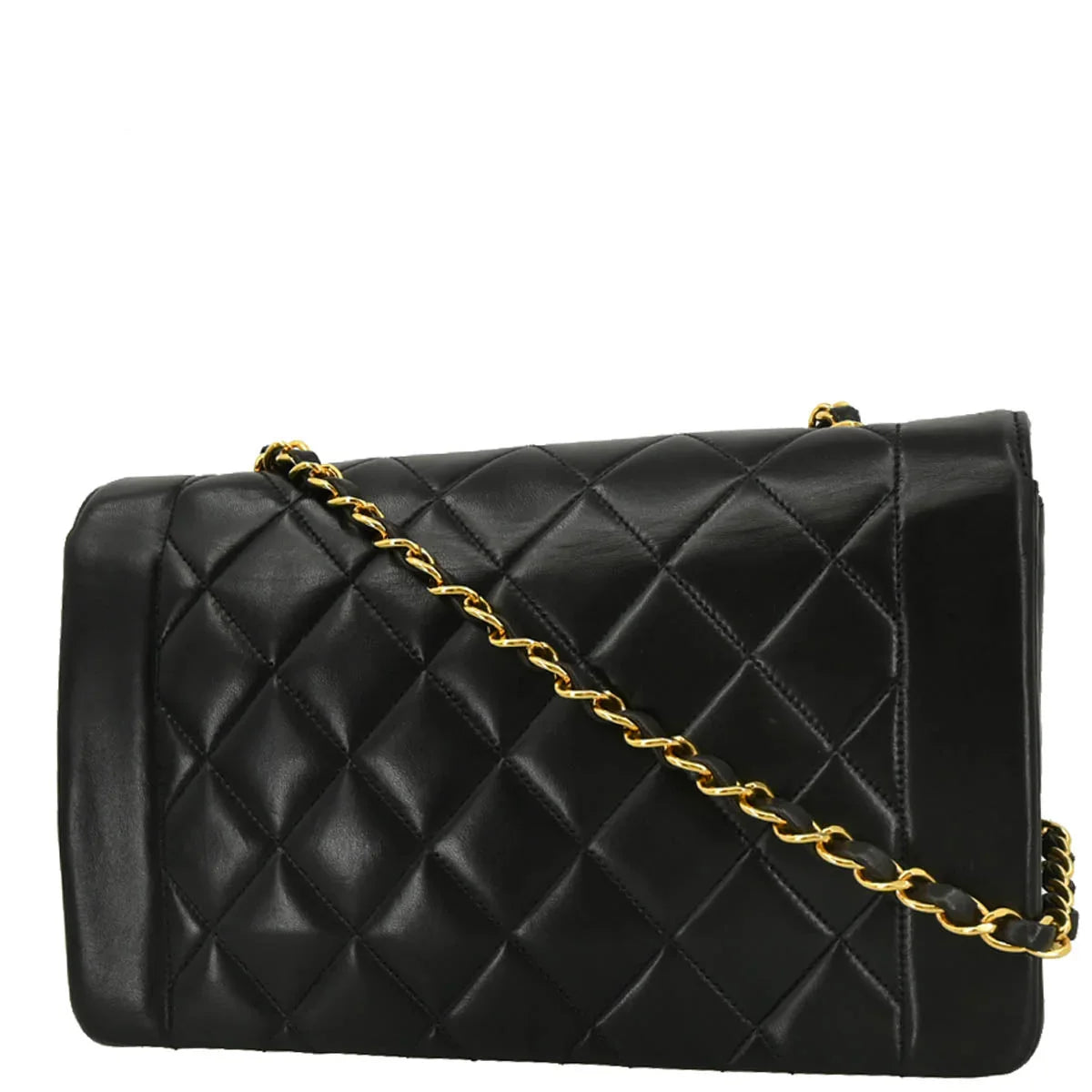 Chanel Black Lambskin Medium Diana Shoulder Bag