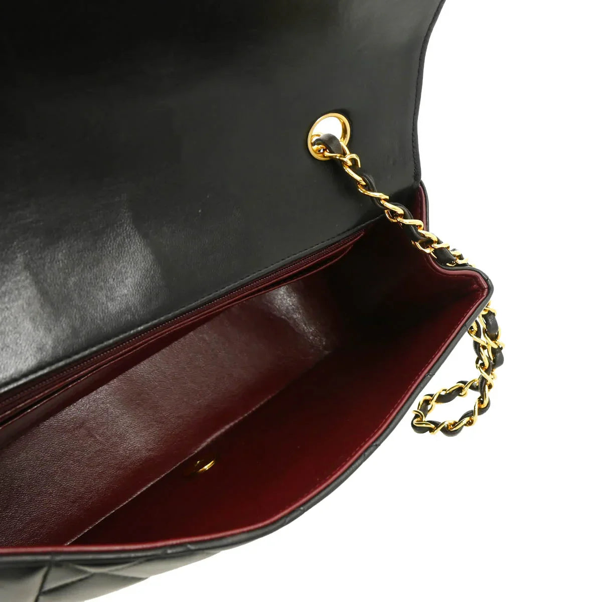 Chanel Black Lambskin Medium Diana Shoulder Bag