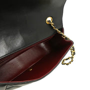 Chanel 1994-1996 Black Lambskin Medium Diana Shoulder Bag