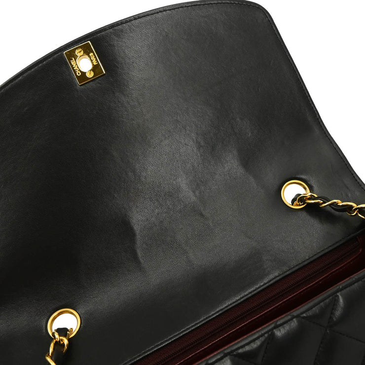 Chanel 1994-1996 Black Lambskin Medium Diana Shoulder Bag