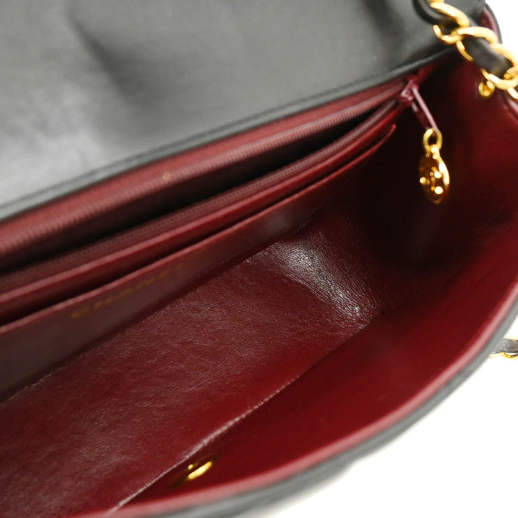 Chanel 1994-1996 Black Lambskin Medium Diana Shoulder Bag