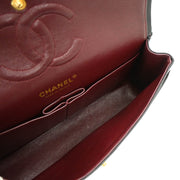 Chanel 2003-2004 Black Lambskin Medium Double Flap Shoulder Bag