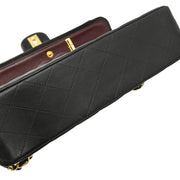 Chanel 2003-2004 Black Lambskin Medium Double Flap Shoulder Bag