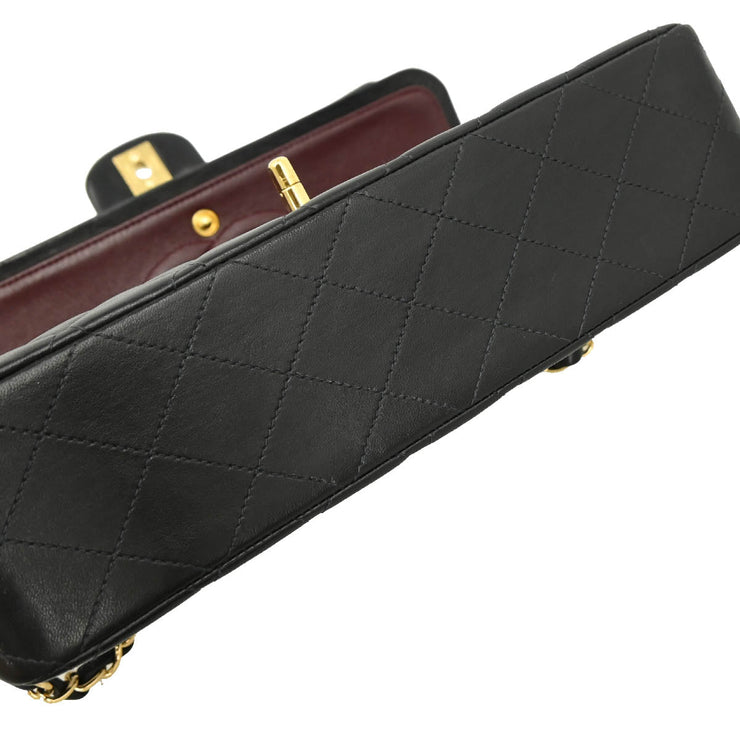 Chanel 2003-2004 Black Lambskin Medium Double Flap Shoulder Bag