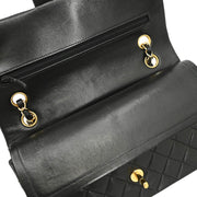 Chanel 2003-2004 Black Lambskin Medium Double Flap Shoulder Bag