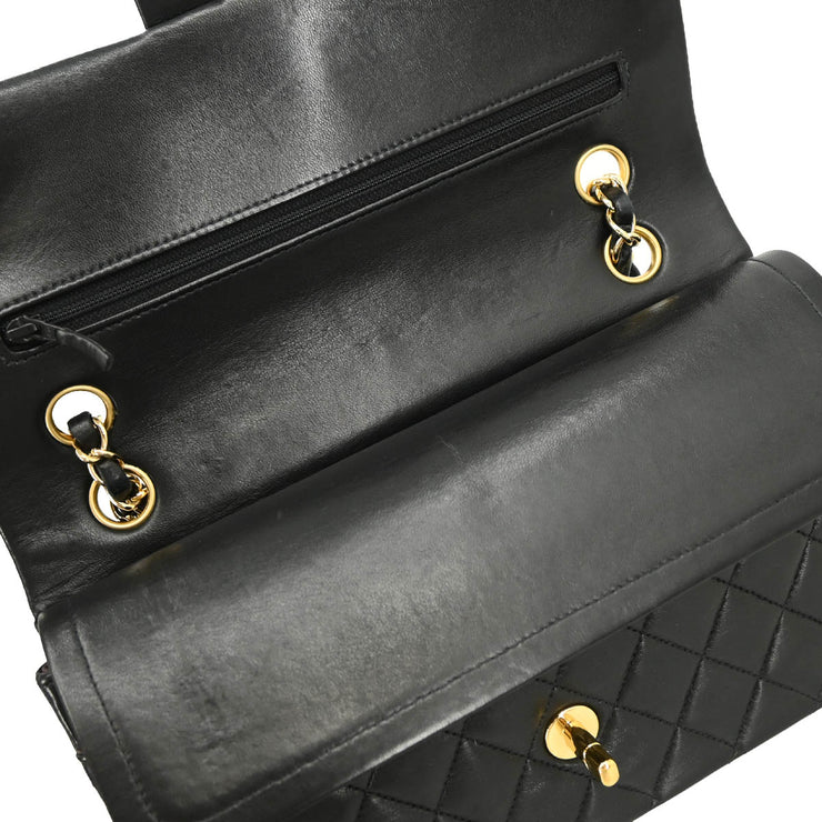 Chanel 2003-2004 Black Lambskin Medium Double Flap Shoulder Bag