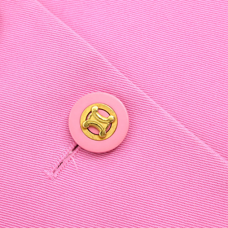Celine Setup Suit Jacket Skirt Pink #36