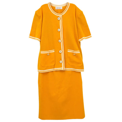 Yves Saint Laurent Setup Suit Jacket Skirt Yellow #M #9
