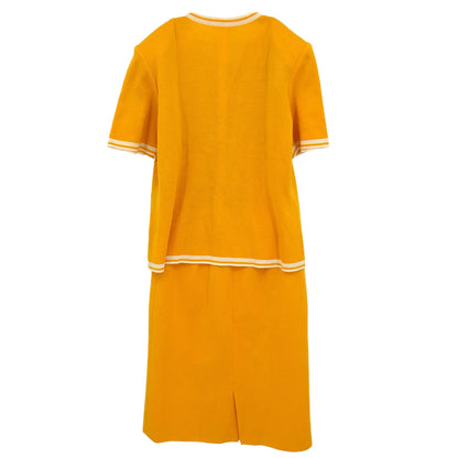 Yves Saint Laurent Setup Suit Jacket Skirt Yellow #M #9