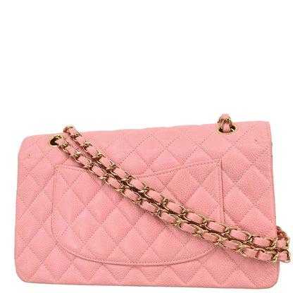 Chanel Pink Caviar Medium Double Flap Shoulder Bag