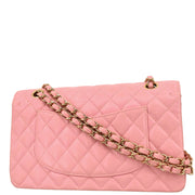Chanel 2003-2004 Pink Caviar Medium Double Flap Shoulder Bag