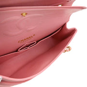 Chanel 2003-2004 Pink Caviar Medium Double Flap Shoulder Bag