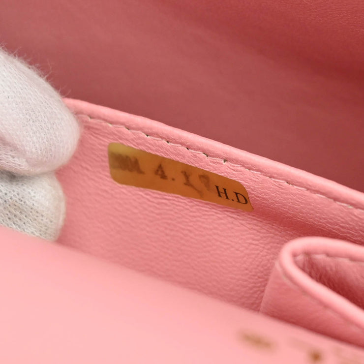 Chanel 2003-2004 Pink Caviar Medium Double Flap Shoulder Bag