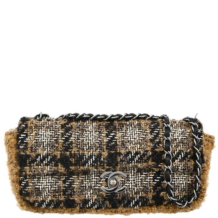 Chanel 2005-2006 Brown Wool East West Shoulder Bag