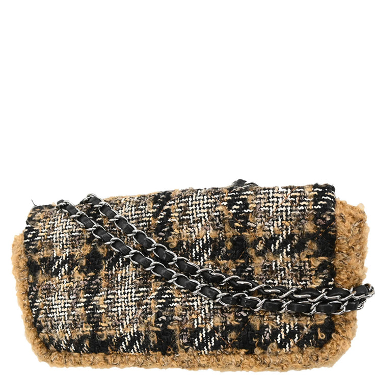 Chanel 2005-2006 Brown Wool East West Shoulder Bag