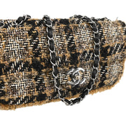 Chanel 2005-2006 Brown Wool East West Shoulder Bag