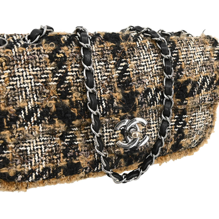 Chanel 2005-2006 Brown Wool East West Shoulder Bag