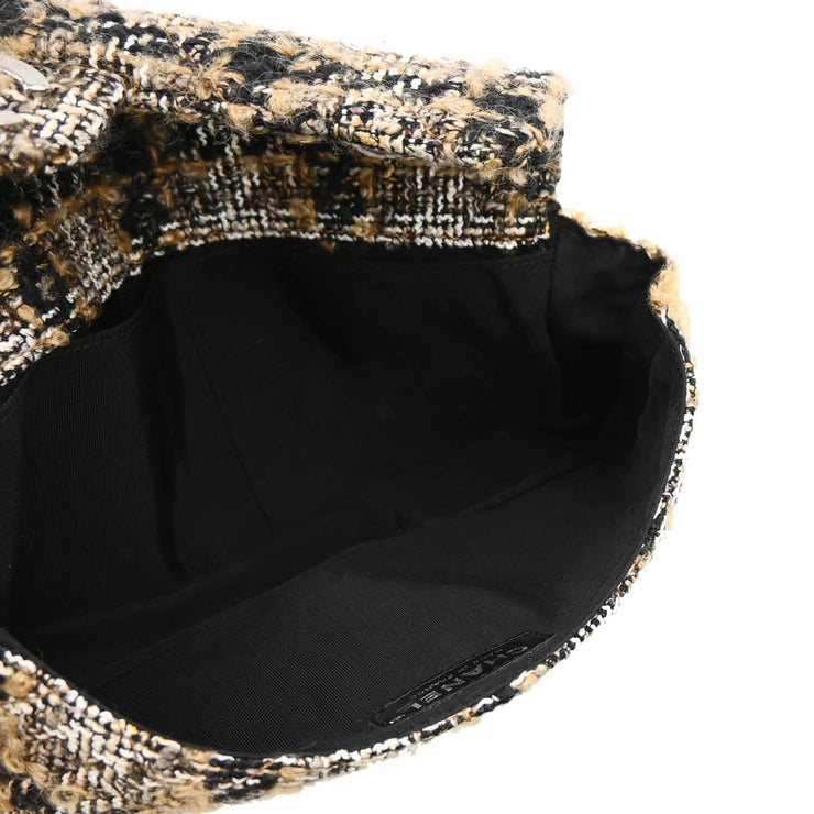 Chanel 2005-2006 Brown Wool East West Shoulder Bag
